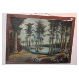 LARGE OIL PAINTING ON CANVAS BOARD