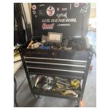 U s General roller cart and Tools