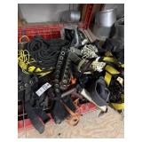Safety harness, ropes, and bag