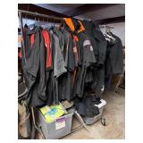 Shirts and clothes rack