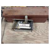 Box of nails, and a wood box of nails and screws