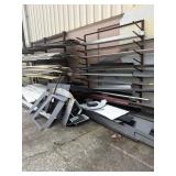 Steel Ibeam, rebar, pieces of steel, aluminum