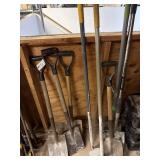 8 shovels, hoes