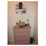 SMALL PAINTED 4-DRW DRESSER AND MISC ITEMS