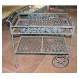 WROUGHT IRON PATIO SERVING CART