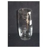 ETCHED CRYSTAL VASE