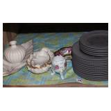 DANSK DISHES, LENOX PCS ETC ON SHELF