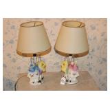 PAIR PORCELAIN FIGURAL LAMPS