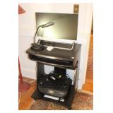 TOSHIBA LAPTOP, PRINTER, MONITOR, STAND ETC