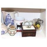 CUPS, TEAPOT, PIN CUSHION ETC