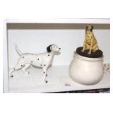 DALMATION DOG JAR AND FIGURINES