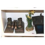 BASKET, LIGHT, SHOE BOOKENDS ETC