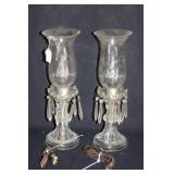 PAIR BOUDOIR HURRICANE LAMPS