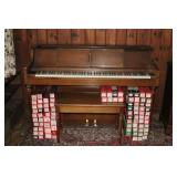 WURLITZER PLAYER PIANO WITH  90 ROLLS