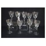 9 PCS FOSTORIA "JUNE" STEMWARE