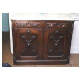 VICTORIAN WALNUT MARBLE TOP SIDESERVER