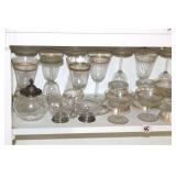 STEMWARE, STERLING FOOTED CREAM AND SUGAR