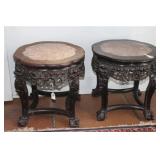 PAIR CHINESE HAND CARVED ROSEWOOD TABLES