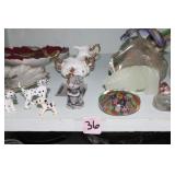 FIGURINES, PAPERWEIGHT, DISHES ETC