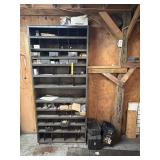 METAL SHELF WITH CONTENTS