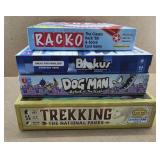 Racko, Blokus, Dog Man, & Trekking Nat. Parks Game
