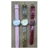 Pink Water Resistant, Red Dial/Leather & Collezio