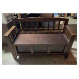 Mission Oak Hall Storage Bench