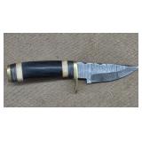 Black Bone Handle Damascus Knife