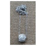 925 Pave Crystal Ball Pendant Necklace
