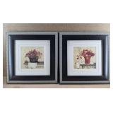 2pc Floral Still Life Framed Pictures