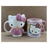 New Hello Kitty 3D Sculpted Mugs- 2 total