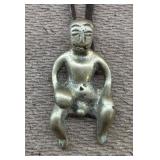 Solid Brass Fertility Amulet Pendant Necklace