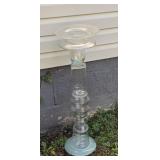 1960s Clear Glass Candlestick Holder