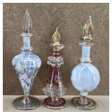 3pc Egyptian Glass Perfume Botlles