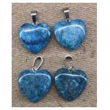 4pc Lapis Lazuli Heart Pendants