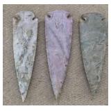 3pc Large Agate/Jasper Stone Arrowheads