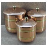 3pc Nesting Copper Brass Storage Containers