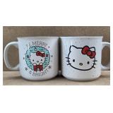 New Be Merry & Bright Hello Kitty Mugs - 2 total