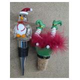 Snowman & Elf Legs Bottle Stoppers