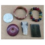6pc Jade Jewelry & Medallions