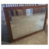 Vtg Wood Framed Mirror - Heavy
