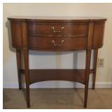 Imperial Style Half-Moon Two Drawer Wall Table