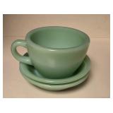 Anchor Hocking Fire-King Jadeite Teacup & Saucers