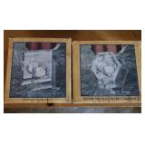2pc Geometric Glass Votive Candle Holders