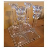 4pc Crystal Candlestick Holders