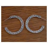 925 Half Hoop Studded Earrings