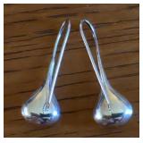 925 Puffed Teardrop Waterdrop Earrings