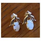 Genuine Opal Split Leaf Earrings