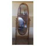 Oak Oval Swivel Full Length Mirror