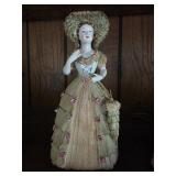 Occupied Japan Porcelain Lady in Layered Lace Gown